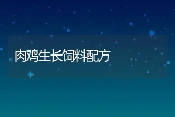 肉鸡生长饲料配方