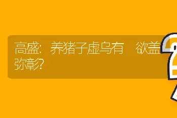 高盛:养猪子虚乌有 欲盖弥彰?