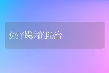 兔痒螨病的防治