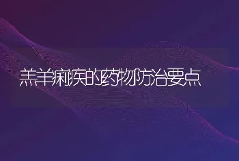 羔羊痢疾的药物防治要点