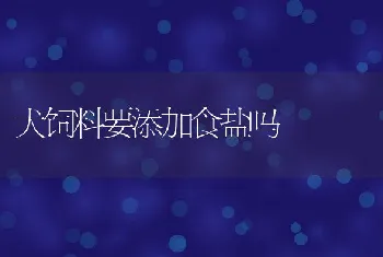 犬饲料要添加食盐吗