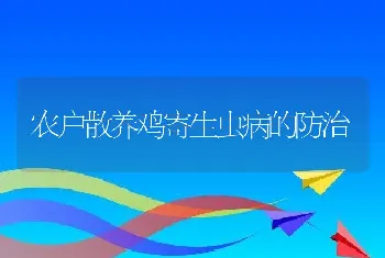 农户散养鸡寄生虫病的防治