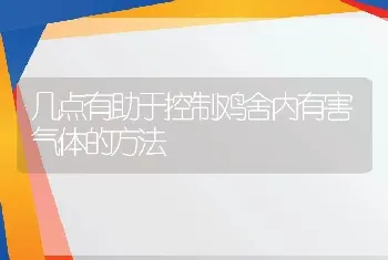 几点有助于控制鸡舍内有害气体的方法