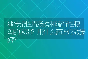 猪传染性胃肠炎和流行性腹泻的区别？用什么药治疗效果好？