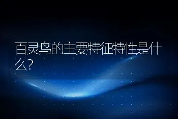 百灵鸟的主要特征特性是什么？