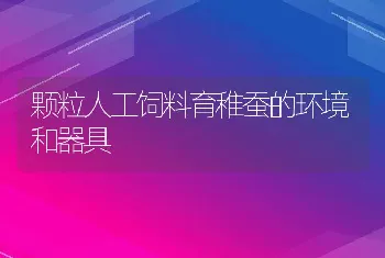 颗粒人工饲料育稚蚕的环境和器具