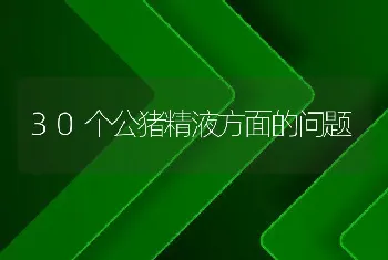 30个公猪精液方面的问题